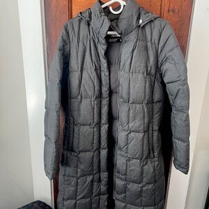 The North face Hooded Grey Long Puffer Jacket Women’s